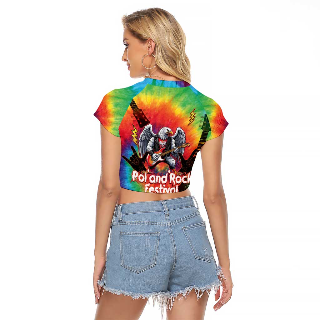 Rock Festival Poland Raglan Cropped T Shirt Polska Eagle Mascot Tie Dye Vibes - Wonder Print Shop