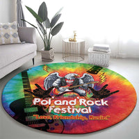 Rock Festival Poland Round Carpet Polska Eagle Mascot Tie Dye Vibes - Wonder Print Shop