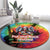 Rock Festival Poland Round Carpet Polska Eagle Mascot Tie Dye Vibes - Wonder Print Shop