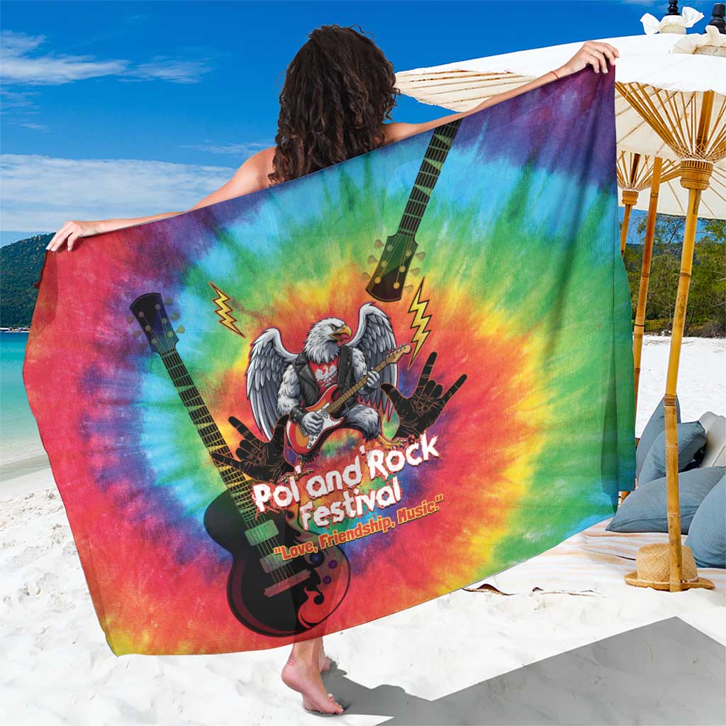 Rock Festival Poland Sarong Polska Eagle Mascot Tie Dye Vibes - Wonder Print Shop