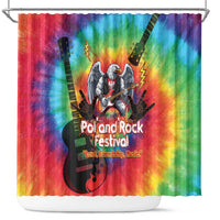 Rock Festival Poland Shower Curtain Polska Eagle Mascot Tie Dye Vibes - Wonder Print Shop