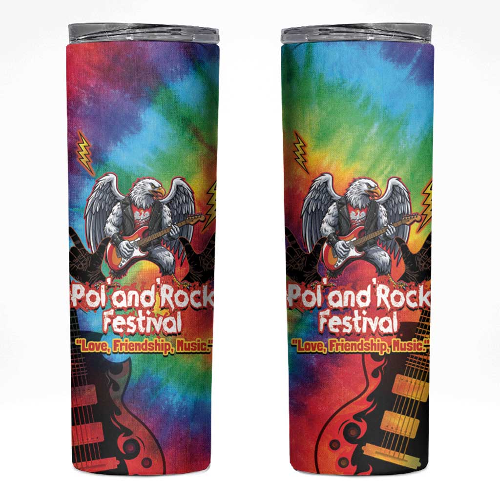 Rock Festival Poland Skinny Tumbler Polska Eagle Mascot Tie Dye Vibes - Wonder Print Shop