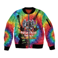Rock Festival Poland Sleeve Zip Bomber Jacket Polska Eagle Mascot Tie Dye Vibes - Wonder Print Shop