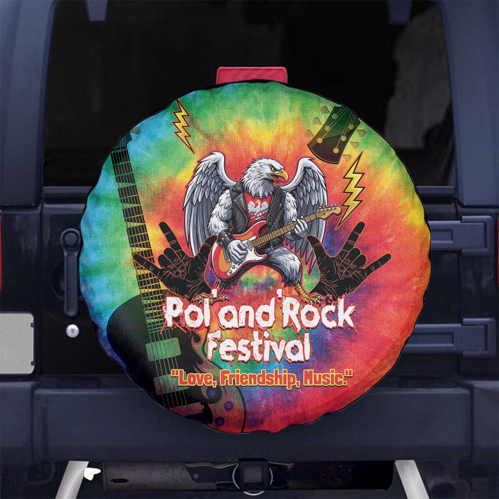 Rock Festival Poland Spare Tire Cover Polska Eagle Mascot Tie Dye Vibes - Wonder Print Shop