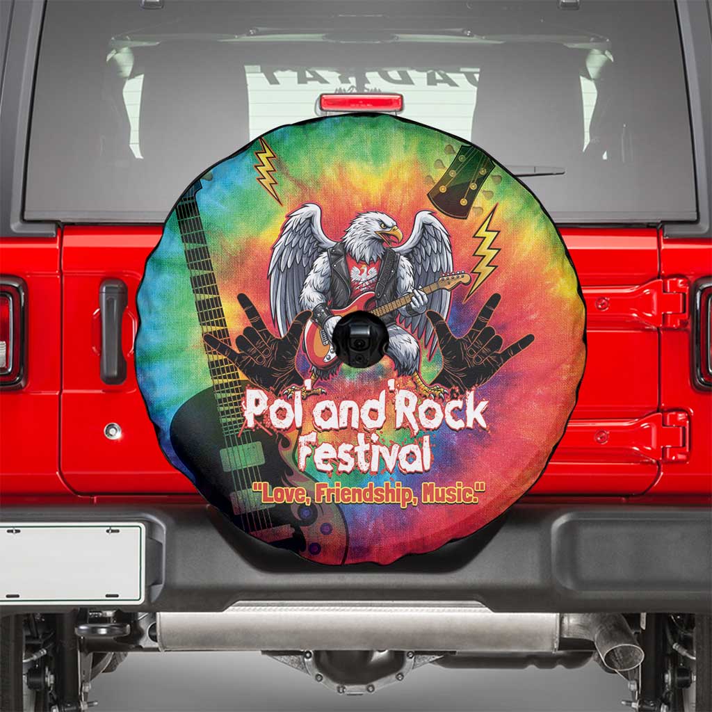 Rock Festival Poland Spare Tire Cover Polska Eagle Mascot Tie Dye Vibes - Wonder Print Shop