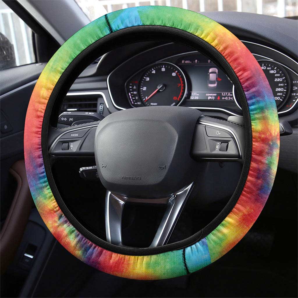 Rock Festival Poland Steering Wheel Cover Polska Eagle Mascot Tie Dye Vibes - Wonder Print Shop