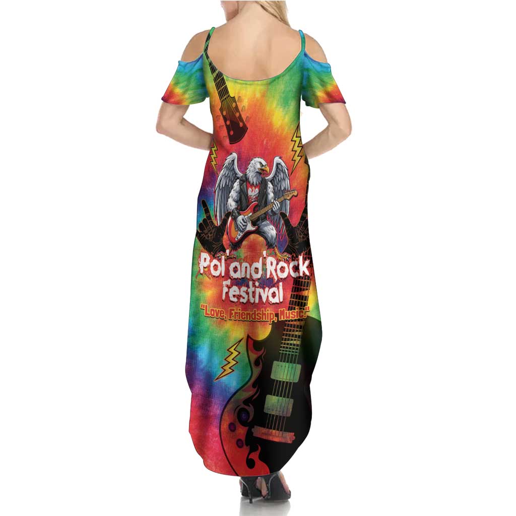 Rock Festival Poland Summer Maxi Dress Polska Eagle Mascot Tie Dye Vibes - Wonder Print Shop