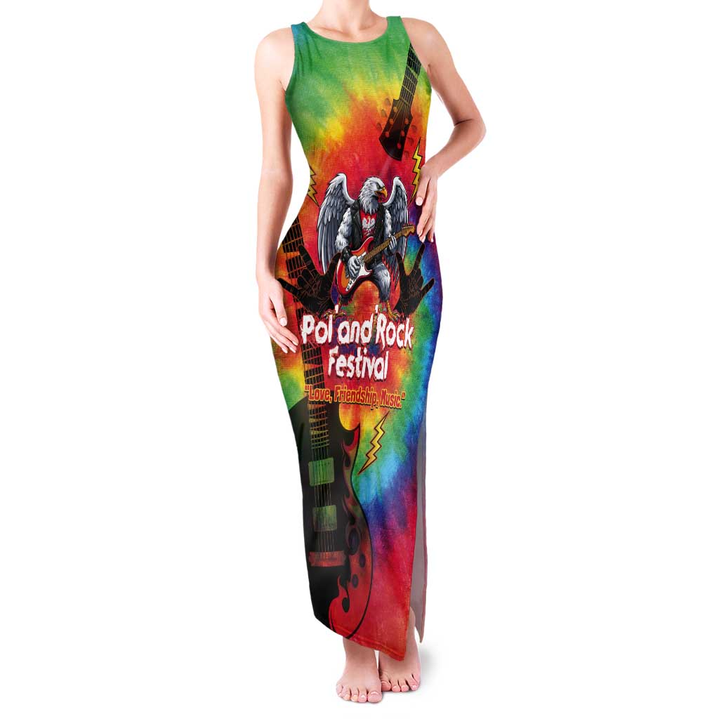 Rock Festival Poland Tank Maxi Dress Polska Eagle Mascot Tie Dye Vibes - Wonder Print Shop