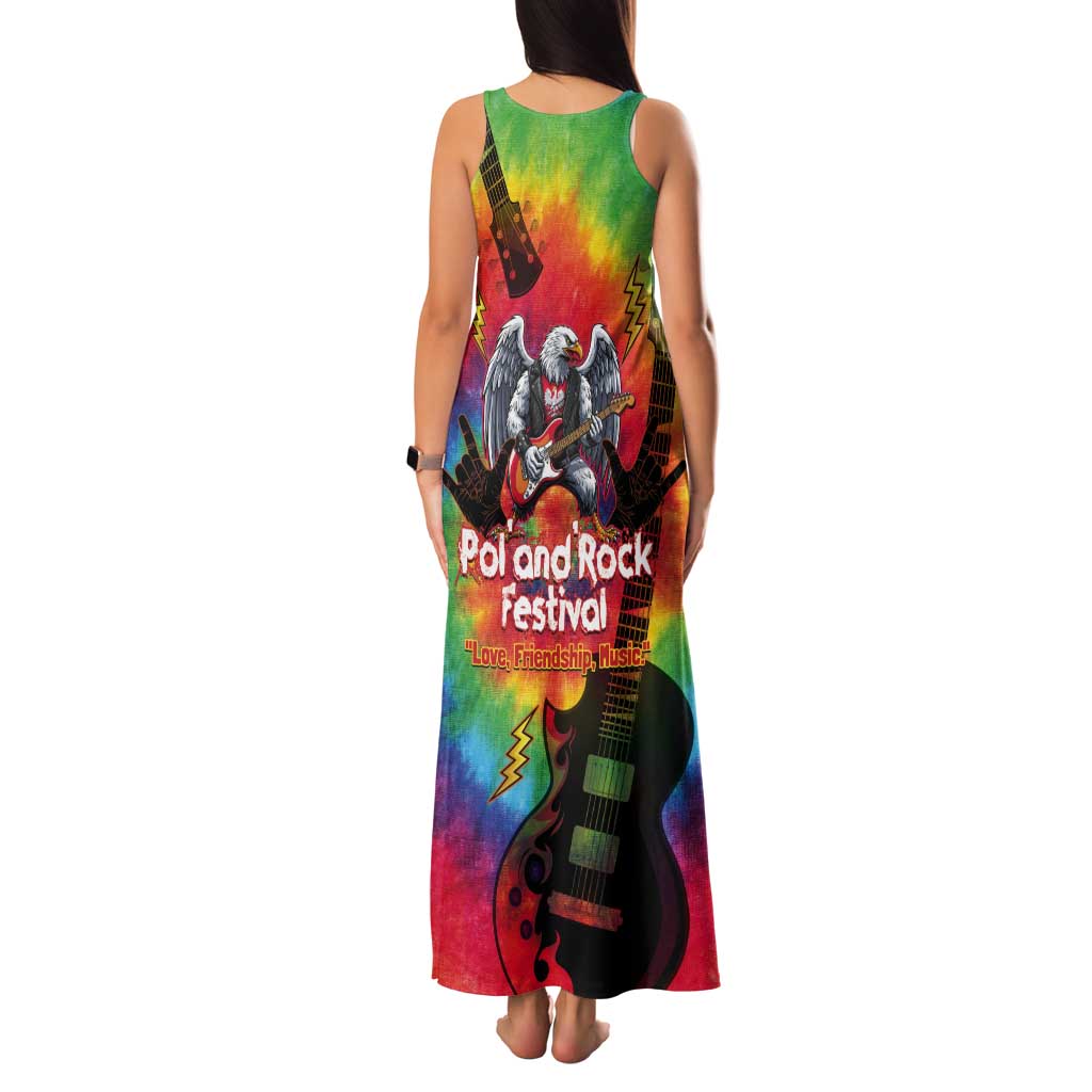 Rock Festival Poland Tank Maxi Dress Polska Eagle Mascot Tie Dye Vibes - Wonder Print Shop