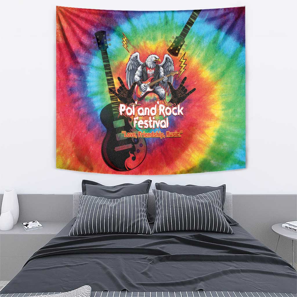 Rock Festival Poland Tapestry Polska Eagle Mascot Tie Dye Vibes - Wonder Print Shop