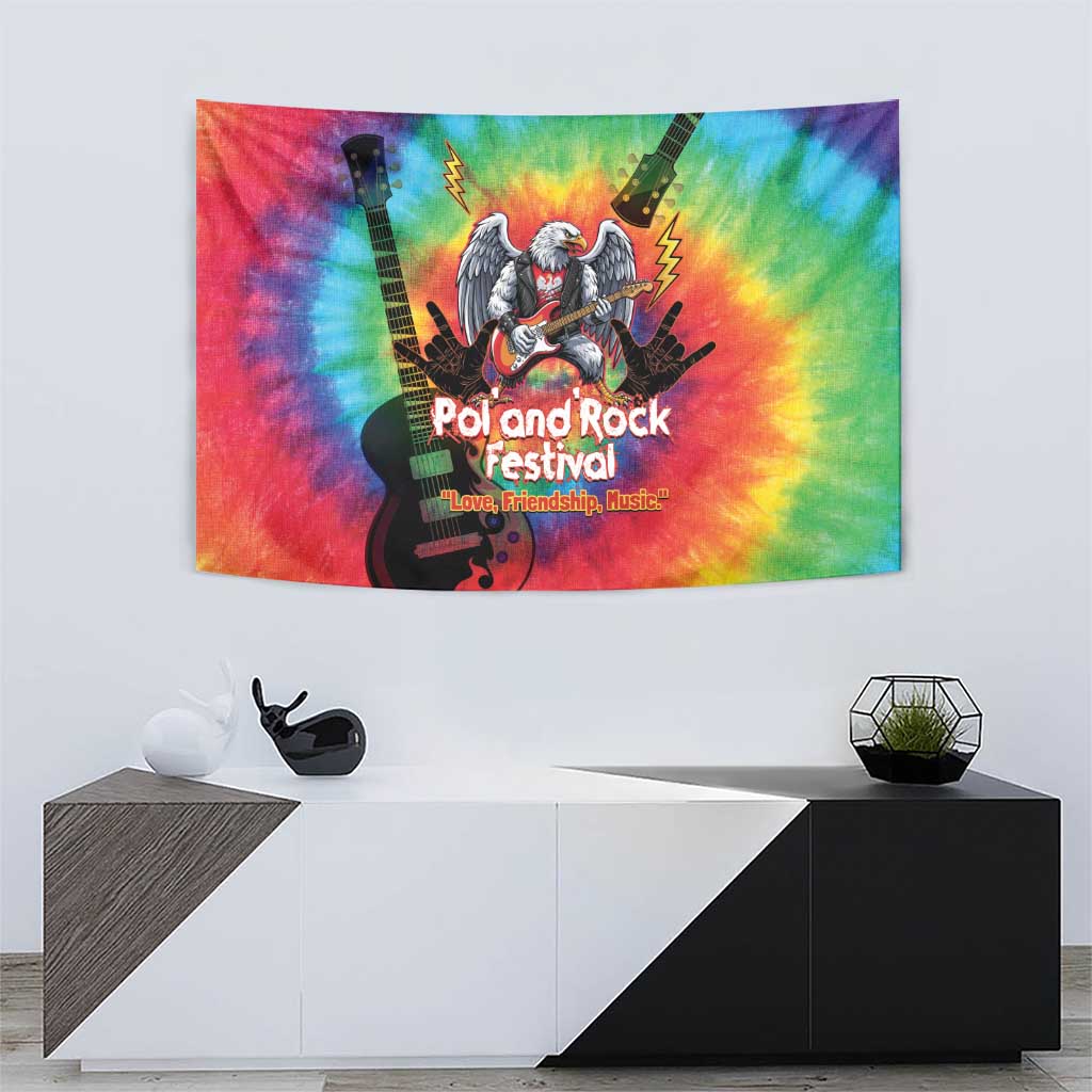 Rock Festival Poland Tapestry Polska Eagle Mascot Tie Dye Vibes - Wonder Print Shop