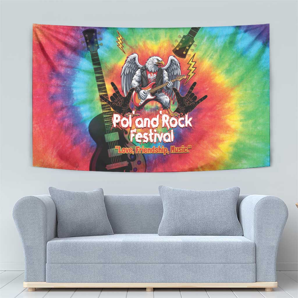 Rock Festival Poland Tapestry Polska Eagle Mascot Tie Dye Vibes - Wonder Print Shop