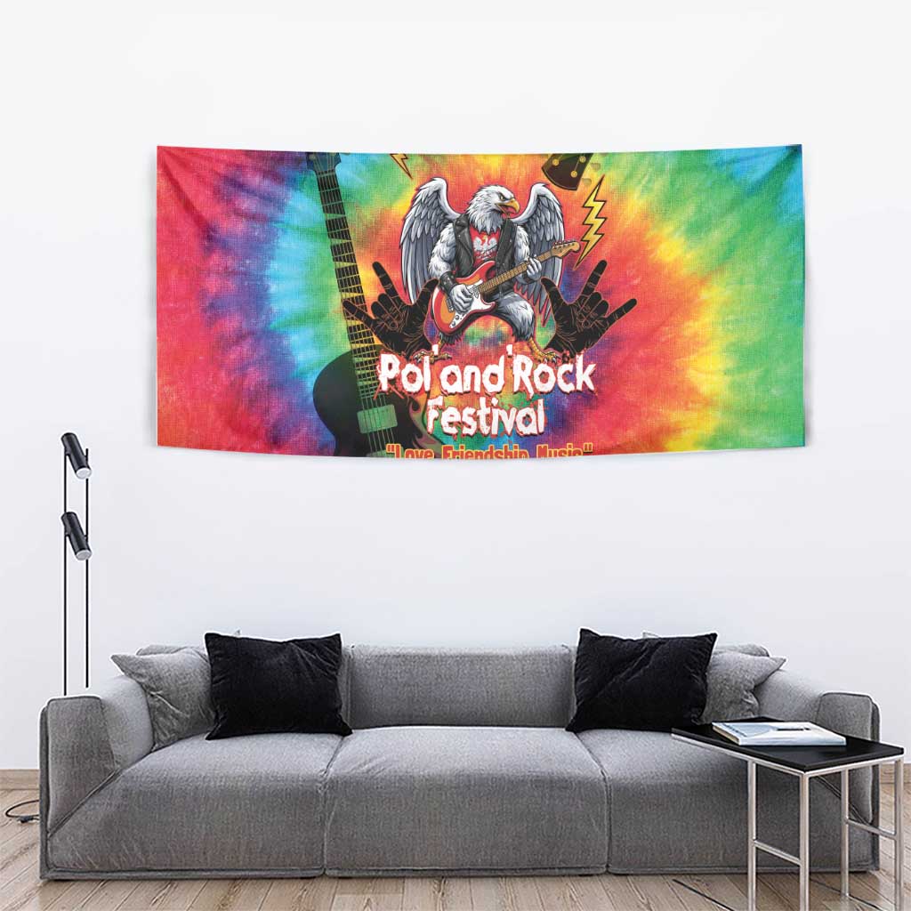 Rock Festival Poland Tapestry Polska Eagle Mascot Tie Dye Vibes - Wonder Print Shop