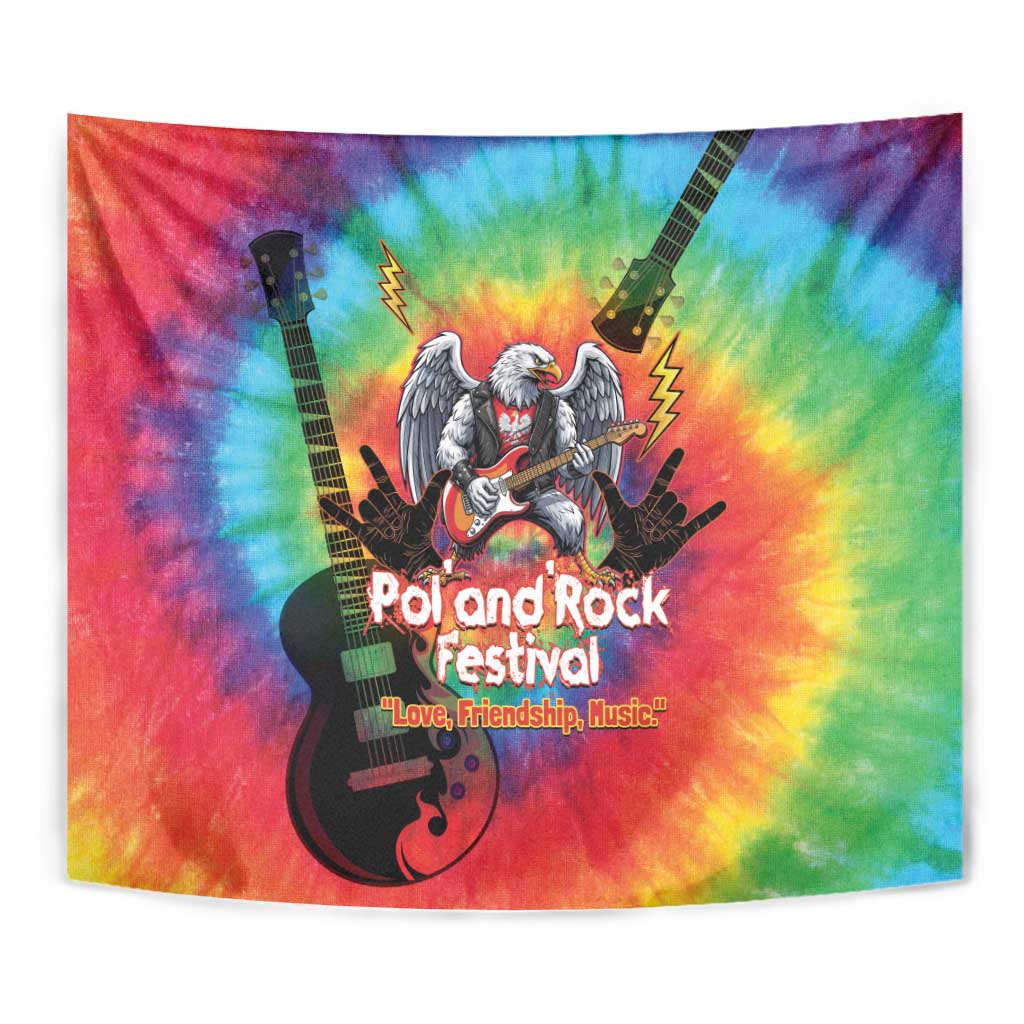 Rock Festival Poland Tapestry Polska Eagle Mascot Tie Dye Vibes - Wonder Print Shop