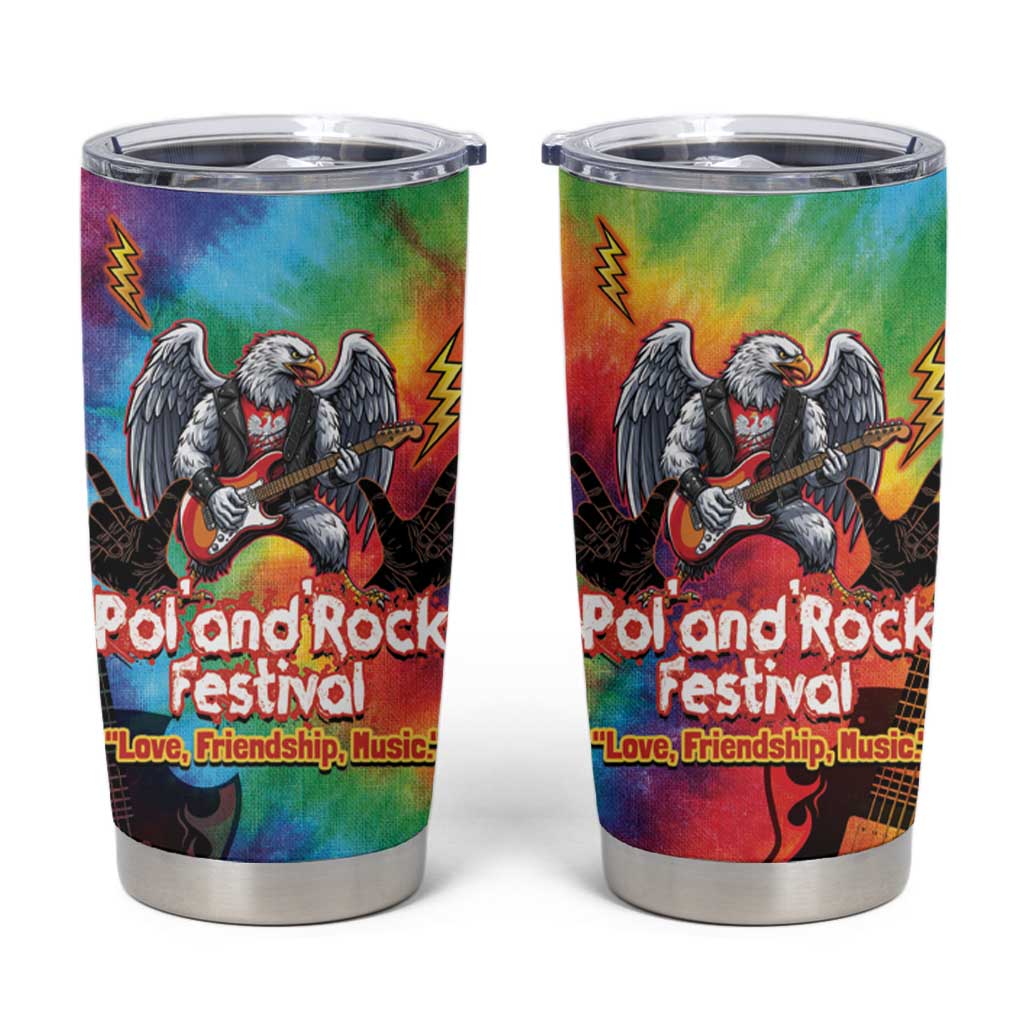 Rock Festival Poland Tumbler Cup Polska Eagle Mascot Tie Dye Vibes - Wonder Print Shop