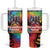 Rock Festival Poland Tumbler With Handle Polska Eagle Mascot Tie Dye Vibes - Wonder Print Shop