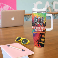 Rock Festival Poland Tumbler With Handle Polska Eagle Mascot Tie Dye Vibes - Wonder Print Shop