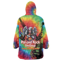 Rock Festival Poland Wearable Blanket Hoodie Polska Eagle Mascot Tie Dye Vibes - Wonder Print Shop
