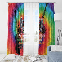 Rock Festival Poland Window Curtain Polska Eagle Mascot Tie Dye Vibes - Wonder Print Shop
