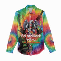 Rock Festival Poland Women Casual Shirt Polska Eagle Mascot Tie Dye Vibes - Wonder Print Shop