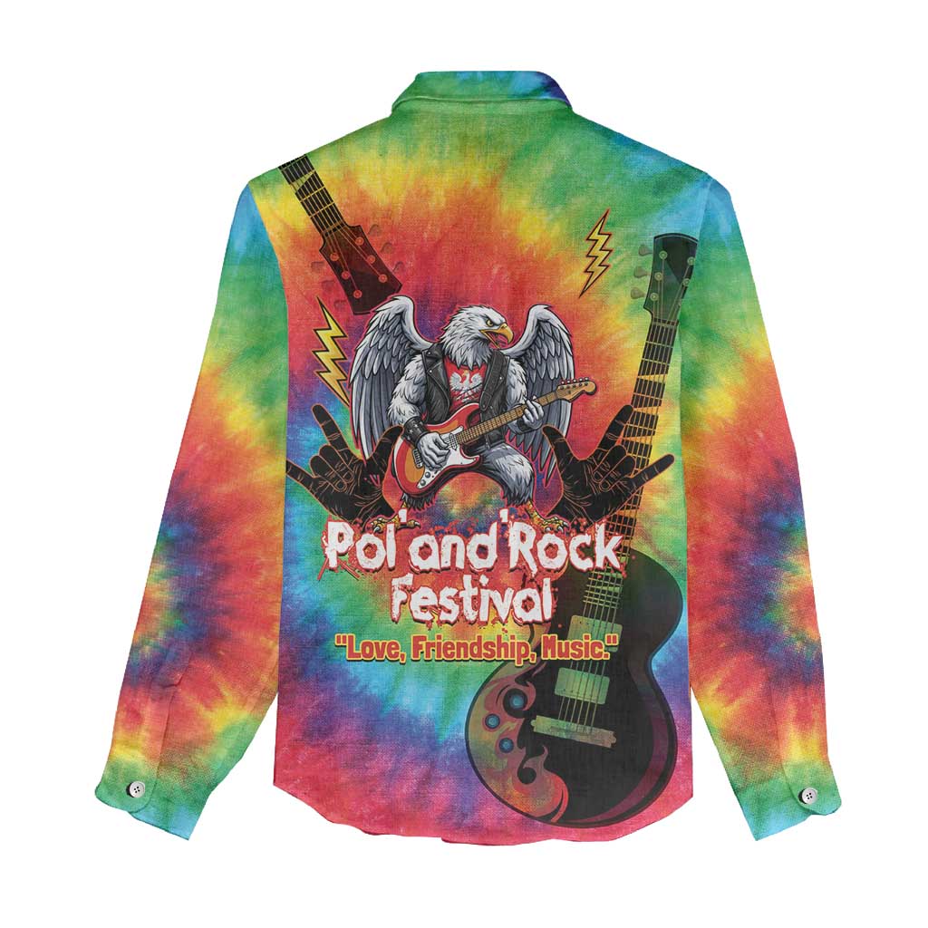 Rock Festival Poland Women Casual Shirt Polska Eagle Mascot Tie Dye Vibes - Wonder Print Shop