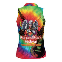 Rock Festival Poland Women Sleeveless Polo Shirt Polska Eagle Mascot Tie Dye Vibes - Wonder Print Shop