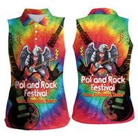 Rock Festival Poland Women Sleeveless Polo Shirt Polska Eagle Mascot Tie Dye Vibes - Wonder Print Shop