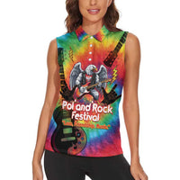 Rock Festival Poland Women Sleeveless Polo Shirt Polska Eagle Mascot Tie Dye Vibes - Wonder Print Shop