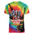 Rock Festival Poland Women V-Neck T-Shirt Polska Eagle Mascot Tie Dye Vibes - Wonder Print Shop