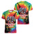 Rock Festival Poland Women V-Neck T-Shirt Polska Eagle Mascot Tie Dye Vibes - Wonder Print Shop