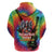 Rock Festival Poland Zip Hoodie Polska Eagle Mascot Tie Dye Vibes - Wonder Print Shop