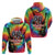 Rock Festival Poland Zip Hoodie Polska Eagle Mascot Tie Dye Vibes - Wonder Print Shop