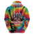 Rock Festival Poland Zip Hoodie Polska Eagle Mascot Tie Dye Vibes - Wonder Print Shop