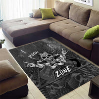 Live Love Rock Skull Area Rug Retro Grunge Style - Wonder Print Shop