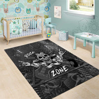 Live Love Rock Skull Area Rug Retro Grunge Style - Wonder Print Shop