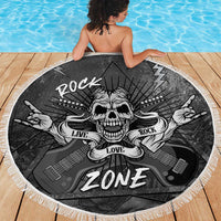 Live Love Rock Skull Beach Blanket Retro Grunge Style - Wonder Print Shop