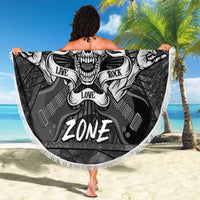 Live Love Rock Skull Beach Blanket Retro Grunge Style - Wonder Print Shop