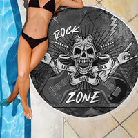 Live Love Rock Skull Beach Blanket Retro Grunge Style - Wonder Print Shop