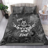 Live Love Rock Skull Bedding Set Retro Grunge Style - Wonder Print Shop