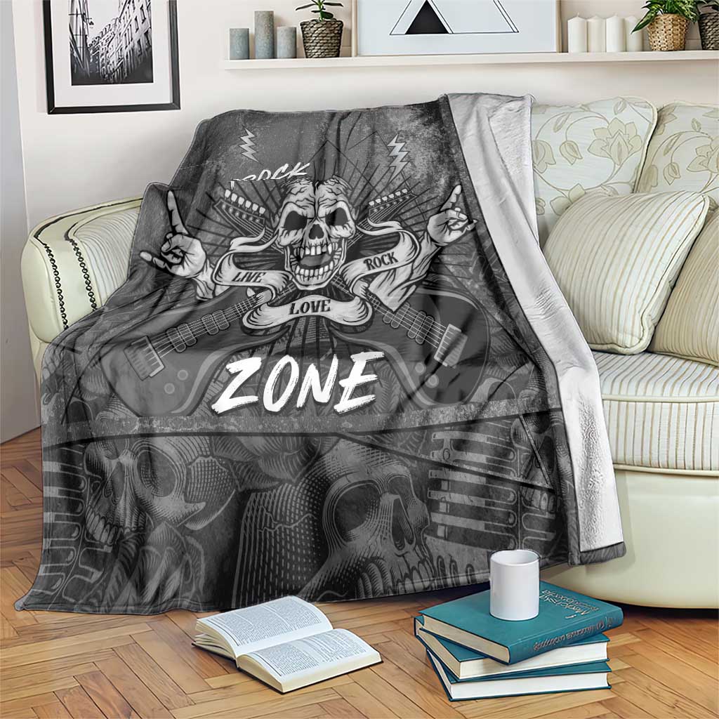 Live Love Rock Skull Blanket Retro Grunge Style - Wonder Print Shop