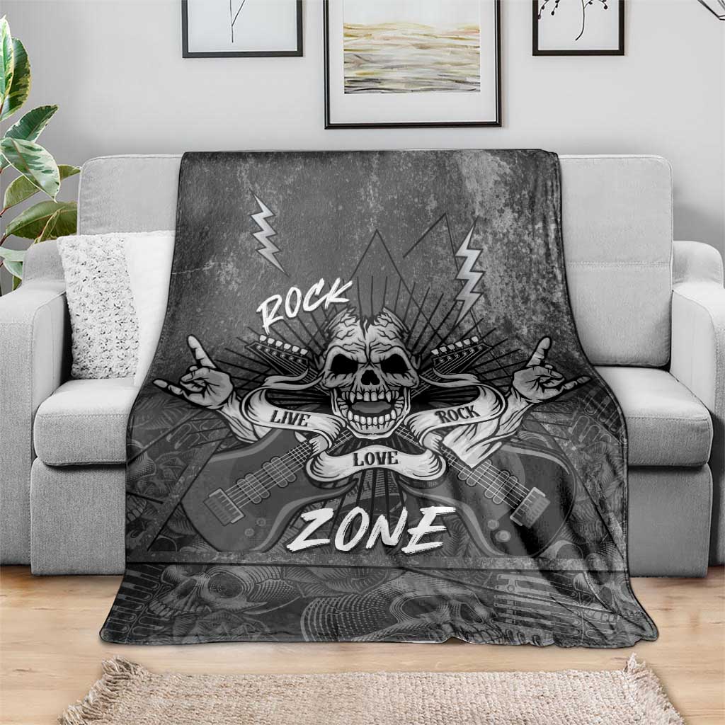 Live Love Rock Skull Blanket Retro Grunge Style - Wonder Print Shop