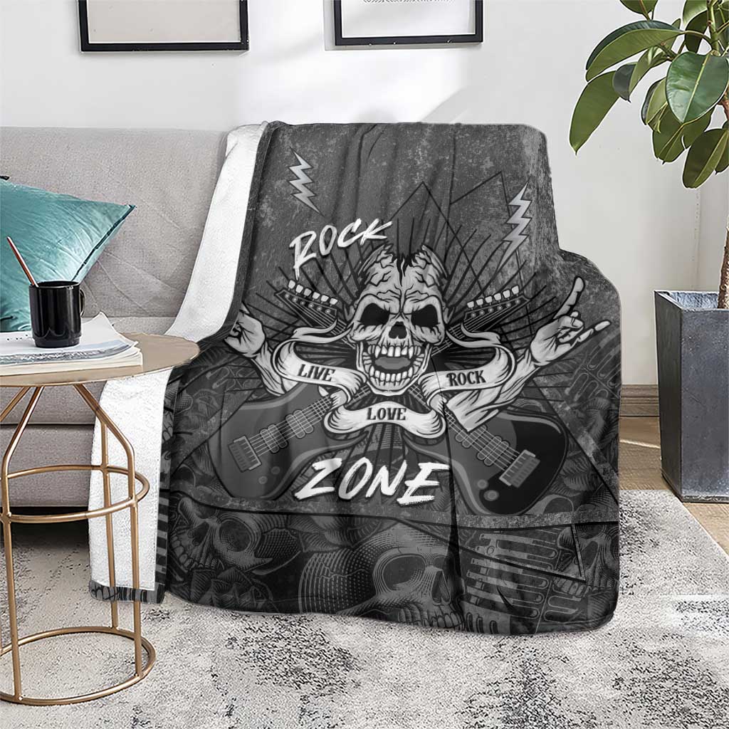 Live Love Rock Skull Blanket Retro Grunge Style - Wonder Print Shop