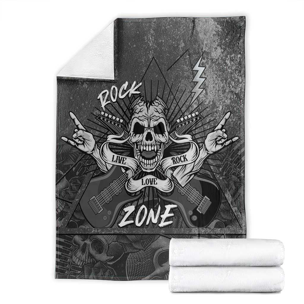 Live Love Rock Skull Blanket Retro Grunge Style - Wonder Print Shop