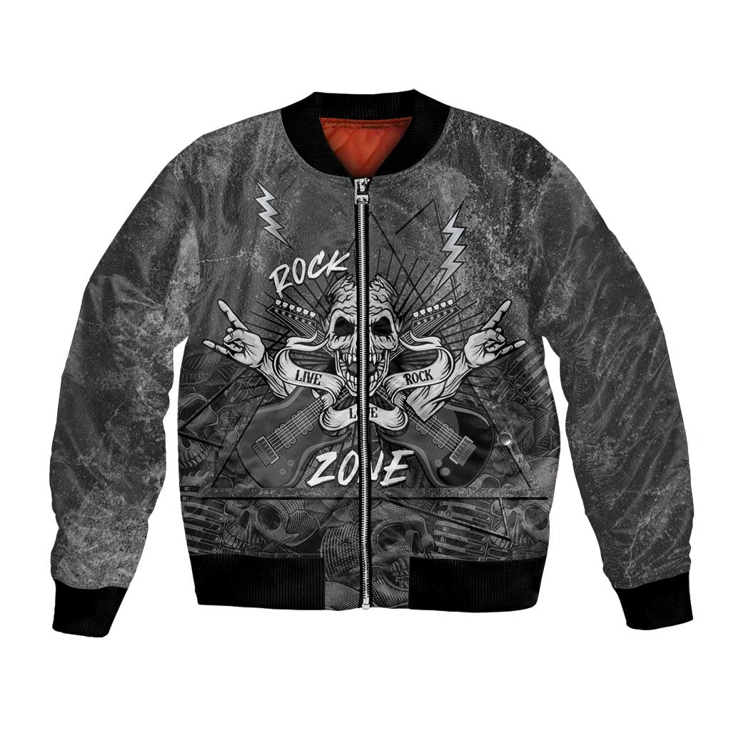 Live Love Rock Skull Bomber Jacket Retro Grunge Style - Wonder Print Shop