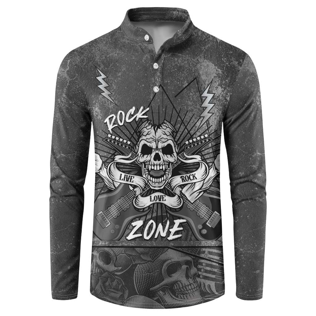 Live Love Rock Skull Button Sweatshirt Retro Grunge Style - Wonder Print Shop