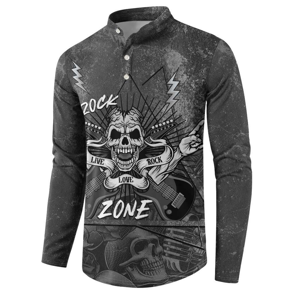 Live Love Rock Skull Button Sweatshirt Retro Grunge Style - Wonder Print Shop