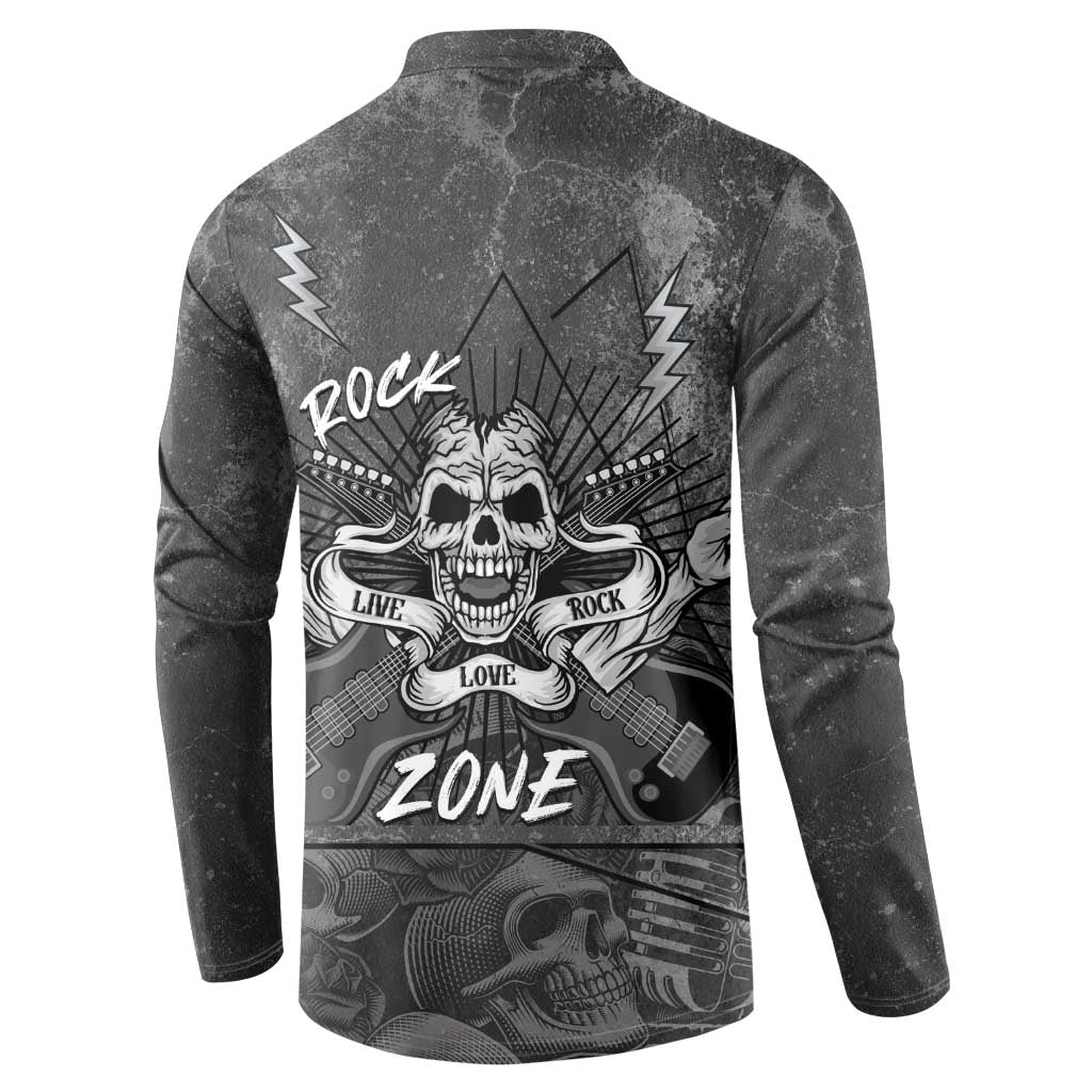 Live Love Rock Skull Button Sweatshirt Retro Grunge Style - Wonder Print Shop