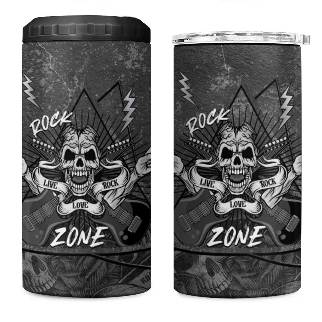 Live Love Rock Skull 4 in 1 Can Cooler Tumbler Retro Grunge Style - Wonder Print Shop
