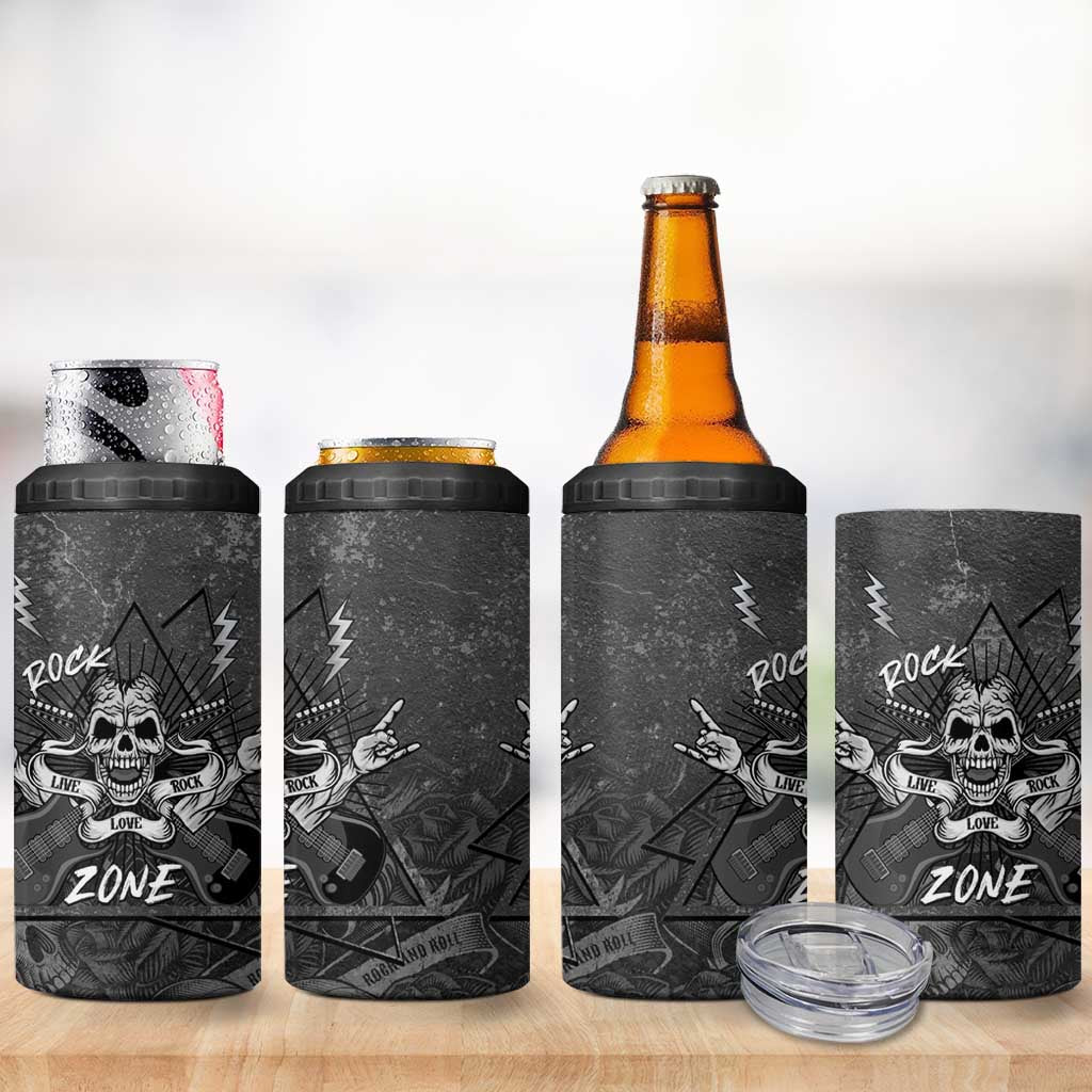 Live Love Rock Skull 4 in 1 Can Cooler Tumbler Retro Grunge Style - Wonder Print Shop