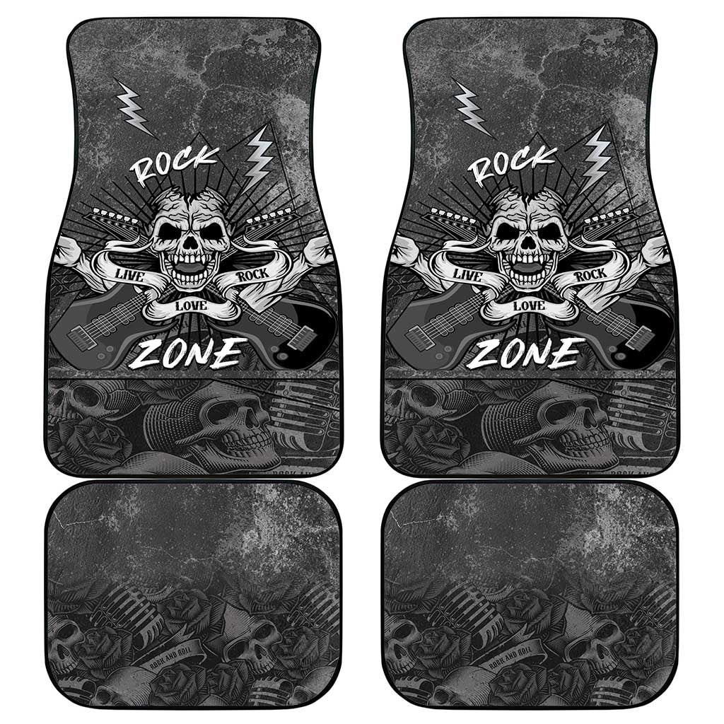 Live Love Rock Skull Car Mats Retro Grunge Style - Wonder Print Shop